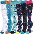 6 Pairs Nurse Compression Socks Sport Compression Socks Dentist Sport Ladies Lady Women Running