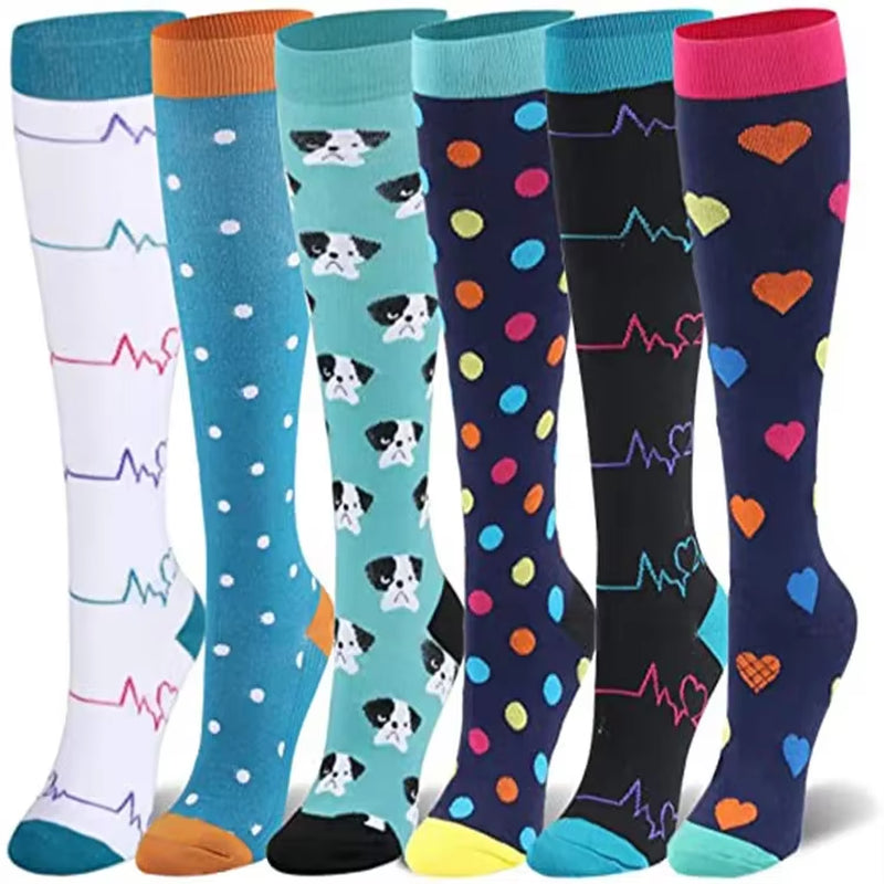 6 Pairs Nurse Compression Socks Sport Compression Socks Dentist Sport Ladies Lady Women Running