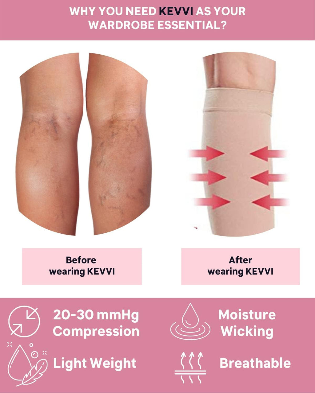 - Knee High Support Hose Compression Socks 20-30 Medical Support Hose Compression Stockings for Women Ted Hose 2 Pairs