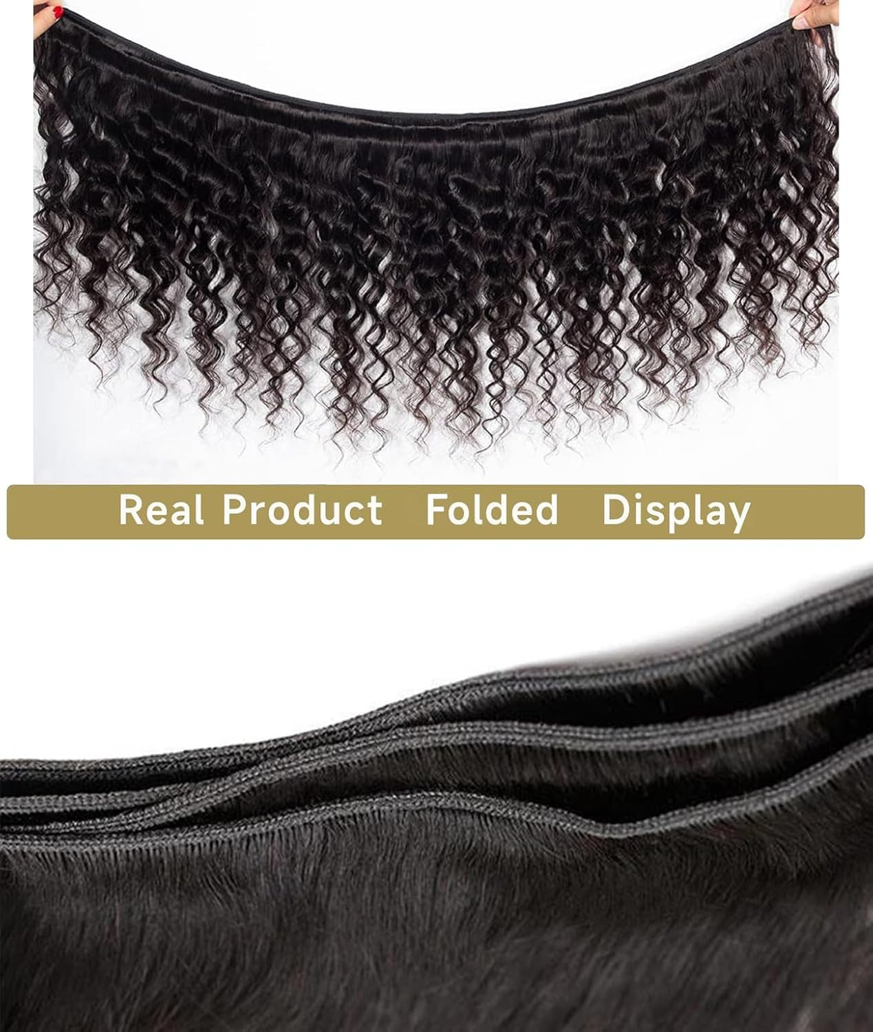 16A Raw Deep Wave Human Hair Bundles - 4 Full Thick Loose Waves - 14 to 20 Inch - 100% Unprocessed Virgin Black Hair