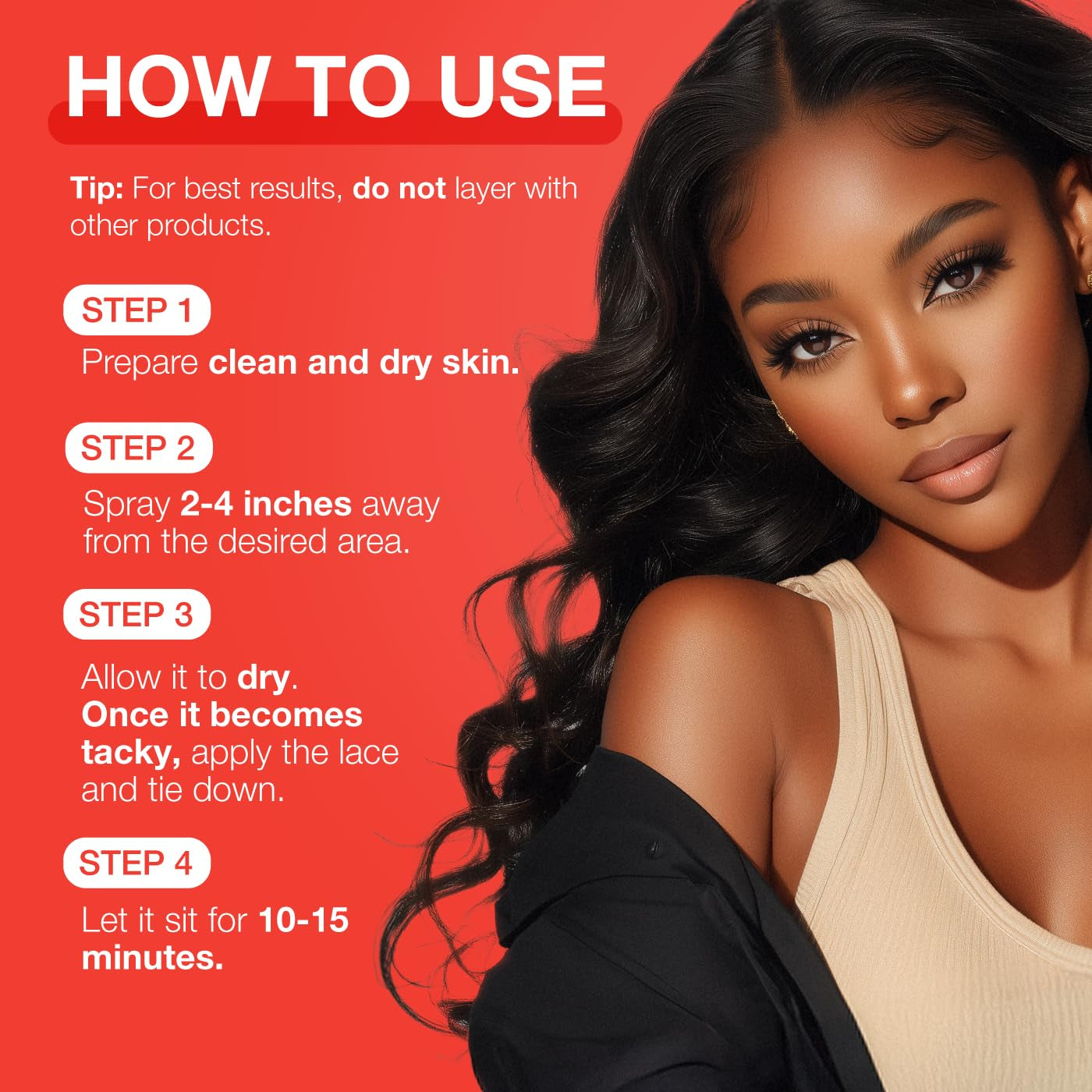 Wonder Lace Bond Adhesive Spray - Extreme Firm Hold 2.7Oz/ 80Ml| Active Use, Fast Drying, No Residue, No Build-Up, All-Day Powerful Hold, Easy Daily Wig Install