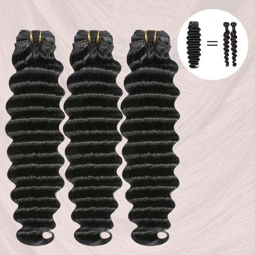 16A Raw Human Hair Bundles Loose Deep Wave 3 Bundles (22 20 18 Inches) Thick Brazilian Virgin 100% Unprocessed Human Hair Loose Deep Wavy Bundles Natural Black Weave Hair