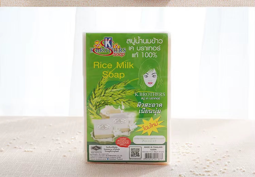 12PCS JAM Rice Soap 65G*12 PCS Original Thailand Handmade Rice Milk Soap Original K BROTHERS Rice Milk Soap