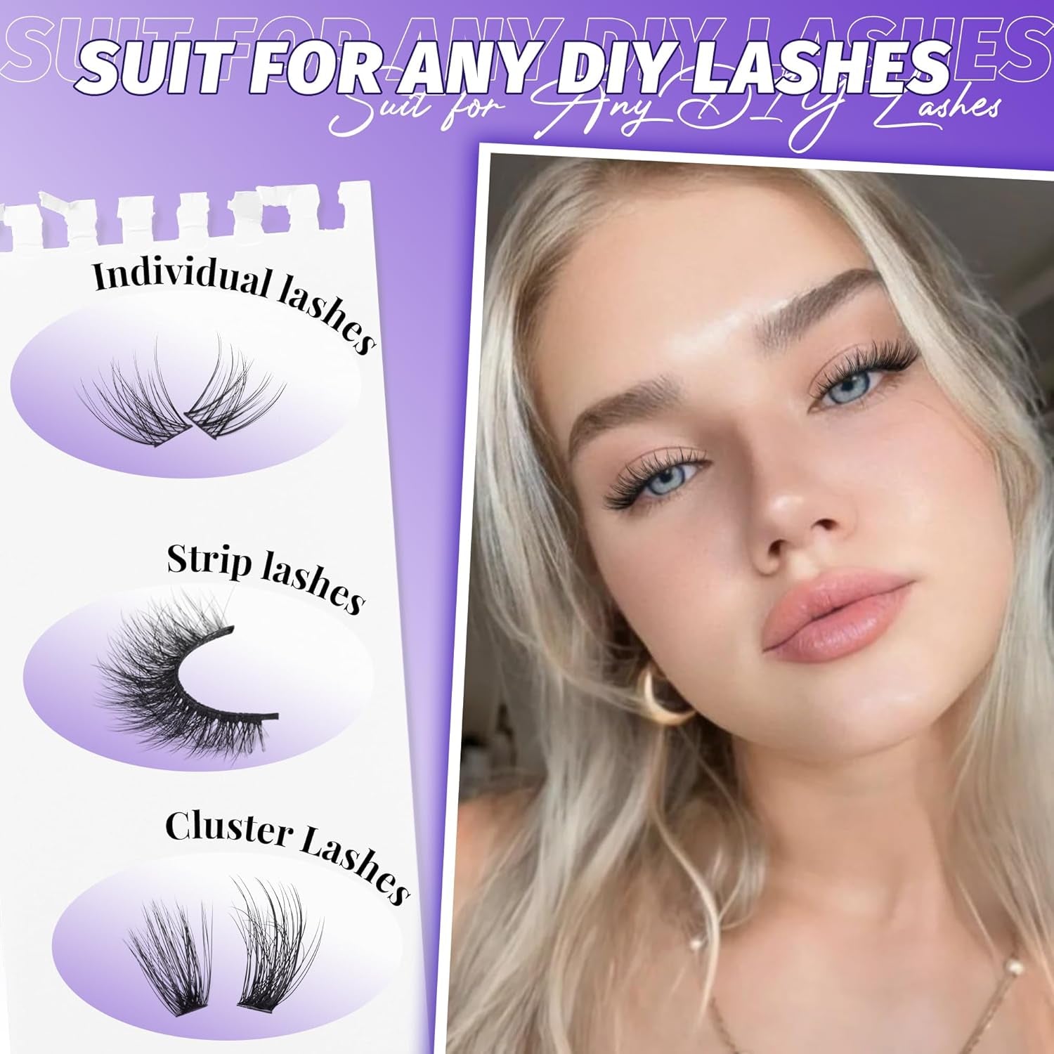 Lash Bond and Seal Waterproof Cluster Glue - 2 in 1 for Eyelash Clusters, Long Lasting DIY Extension