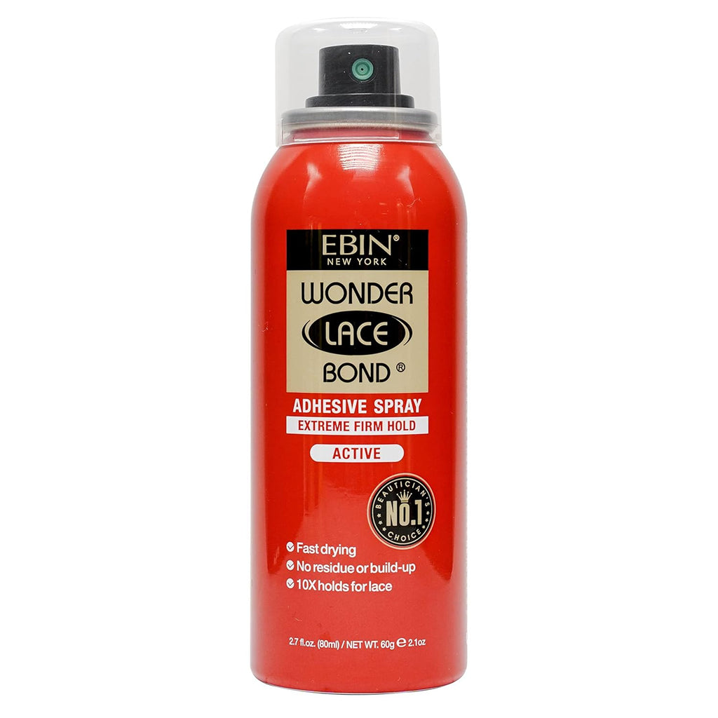 Wonder Lace Bond Adhesive Spray - Extreme Firm Hold 2.7Oz/ 80Ml| Active Use, Fast Drying, No Residue, No Build-Up, All-Day Powerful Hold, Easy Daily Wig Install
