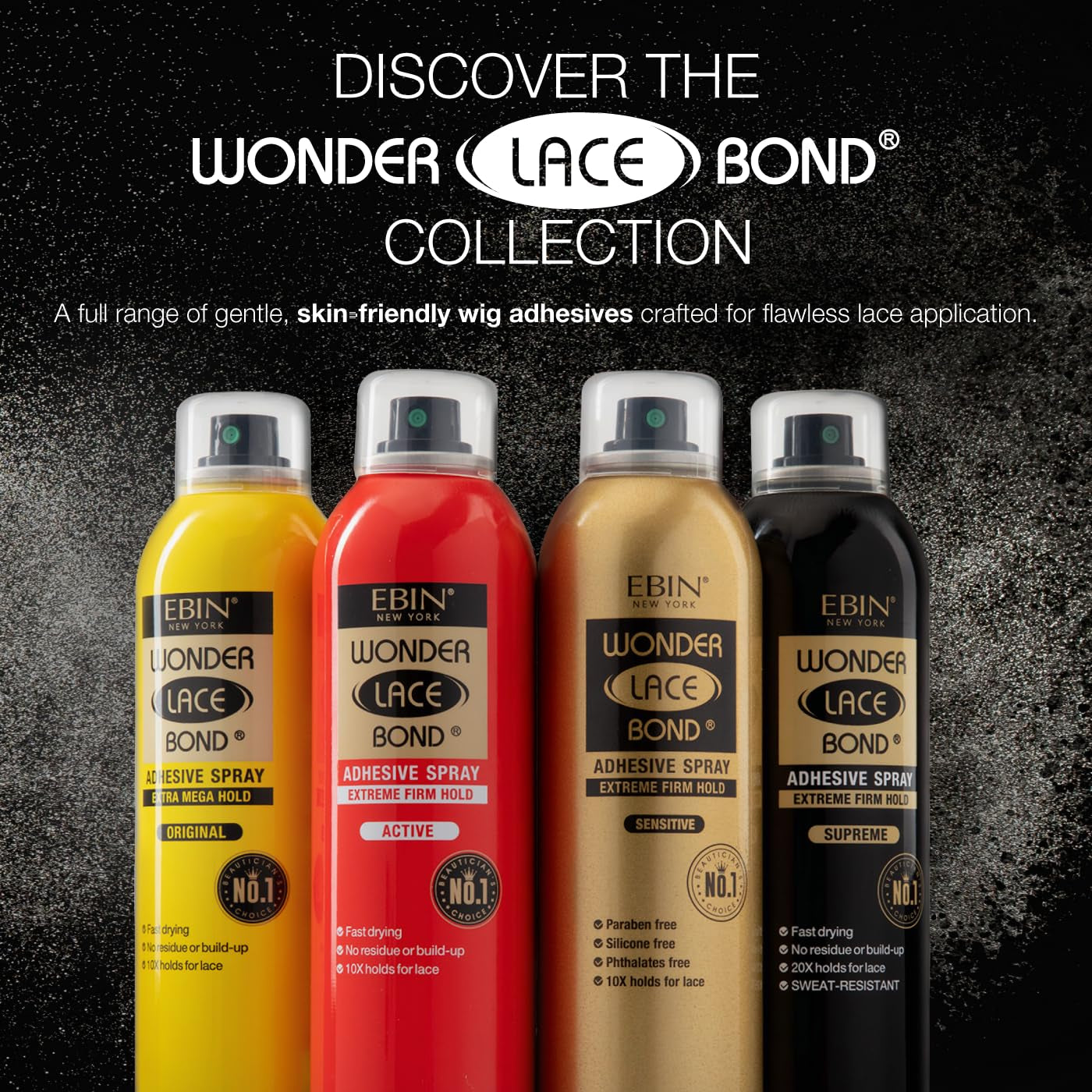 Wonder Lace Bond Adhesive Spray - Extreme Firm Hold 2.7Oz/ 80Ml| Active Use, Fast Drying, No Residue, No Build-Up, All-Day Powerful Hold, Easy Daily Wig Install